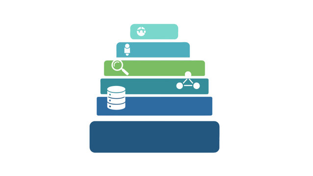 Stacked Servers with Various Icons.