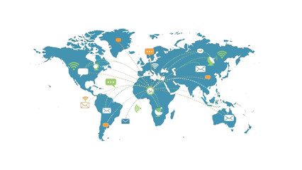 Fototapeta premium World Map with Markers and Pins.