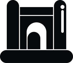 Fototapeta premium Inflatable bounce house icon symbolizing children's play and outdoor entertainment