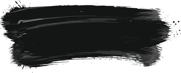 Black paint brush stroke texture background, abstract grunge ink smear for banner, poster, typography and design use © Nupoor's World