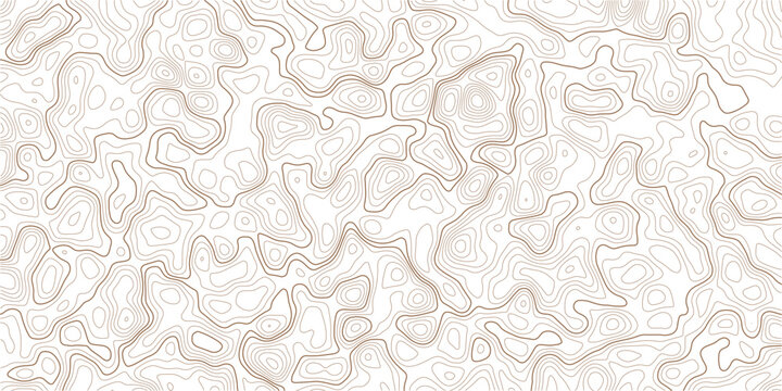 Topographic map illustration with brown contour lines on white background