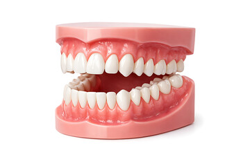 Obraz premium Human teeth and gums dental model for education or hygiene isolated on white background 