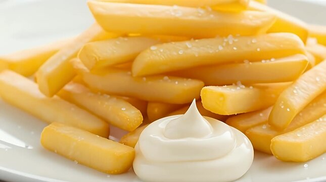 Golden Thick Cut French Fries with Mayonnaise
