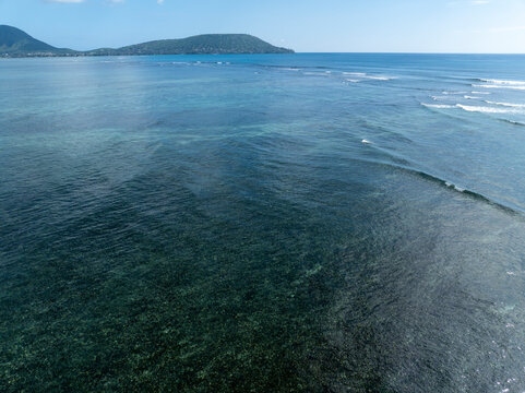 Aerial view across Maunalua Bay to Koko Head Hawaii