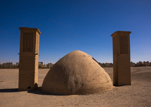 Zoroastrian old wind cooled water reservoir, Yazd province, Yazd, Iran