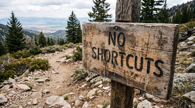 Illustration of the Text No Shortcuts