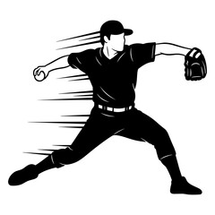 Baseball Pitcher in Action - Dynamic SVG Illustration