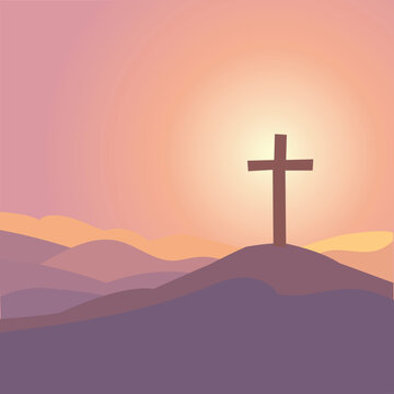 Minimal Christian Easter Faith Symbol Vector Illustration