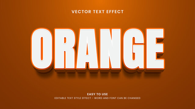orange editable text effect 3d vector