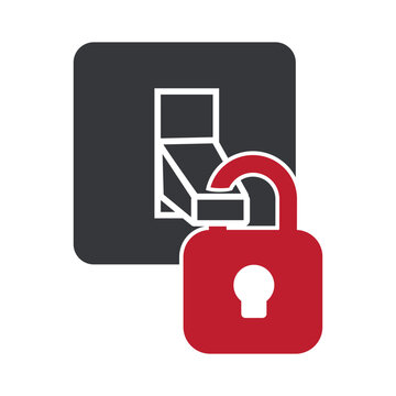 Isolated electric switch with padlock symbol for lockout tagout safety procedure maintenance energy isolation industrial