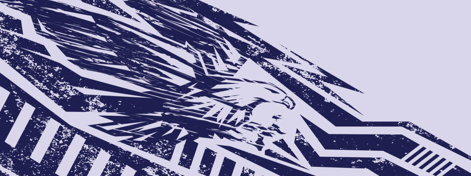 racing style car wrap sticker background with abstract eagle