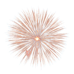 Obraz premium a dynamic, photorealistic close-up of a highly detailed, vibrant fireworks burst with intricate reddish-orange and blue light streaks, isolated on a transparent studio background. concept for