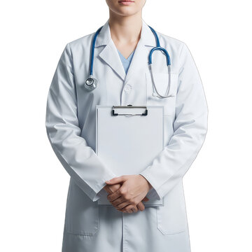 Doctor Woman with Stethoscope and Clipboard, Medical Professional
