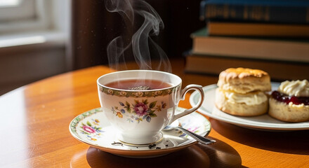 cup of coffee and cookies