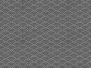 シームレスなシルバーの青海波文様背景