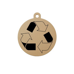 Obraz premium Recycle symbol on brown circular ornament