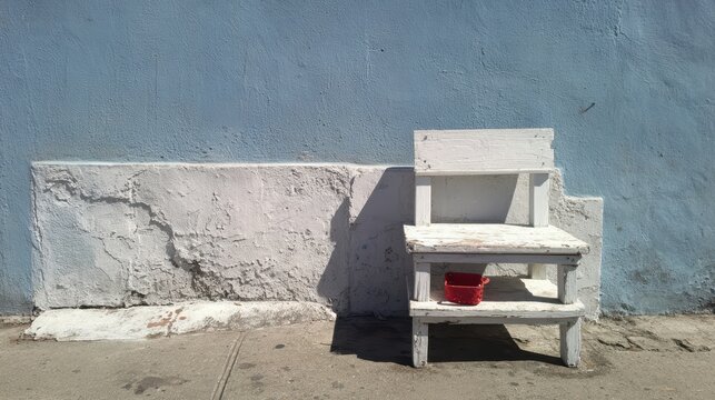 Simple Wooden Chair in Shadowy Setting