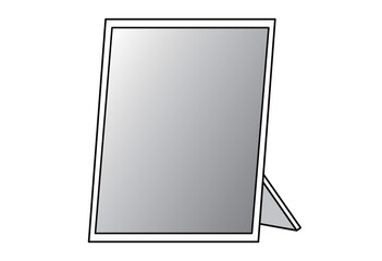 Tabletop Standing Mirror Line Art Illustration for Beauty, Makeup, and Home Interior Use