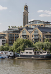 Naklejka premium This Brentford riverside development a refined mix of history and modern living. the area dedicated to public piazzas and walkways, the site connects sleek residential terraces with a bustling commu