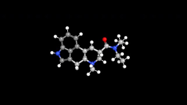 LSD Molecule 3D Model 4K Alpha Loop Chemical Structure