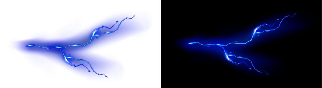 PNG image of&nbsp;Brilliant electric blue lightning strike effect generating powerful visual energy discharge lines on transparent background