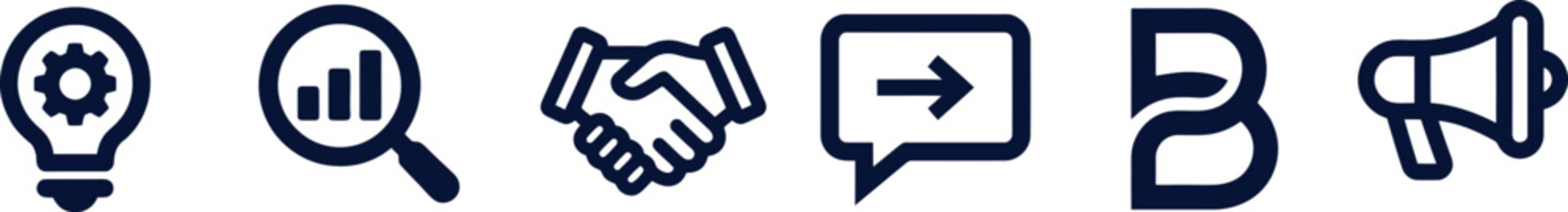 A comprehensive set of modern business and marketing icons for innovative strategy and growth