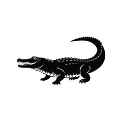 Obraz premium Crocodile Animal Silhouette Icon Wildlife Vector Illustration