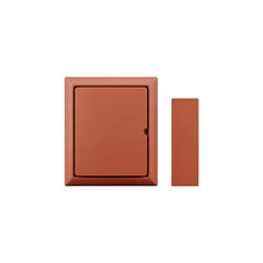 Orange minimalist electrical outlet with cover