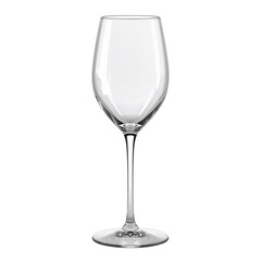 Obraz premium Clear Wine Glass Isolated on White Background - Empty Crystal Goblet