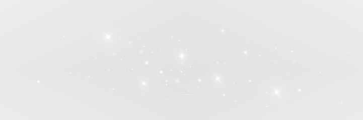 White Glitter Light Effect with Magic Sparkle Dust Glow Overlay on Transparent Background