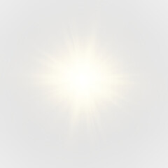 Obraz premium Glow effect, isolated transparent light, sunlight with lens flare effect. Sun flare, overlays, light, sun, sun rays.
