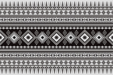Vintage Native Black and white Abstract Geometric Ethnic Pattern.