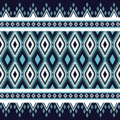 Vintage Geometric Abstract Ikat Pattern.