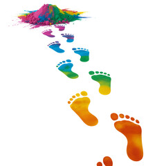 Human Footprint Silhouette Vector Icon with Walking Track Symbol Design