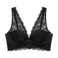 Black lace trim bra