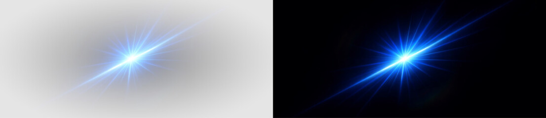 Abstract explosion light starburst, cosmic energy burst with fractal galaxy nebula effect illustration on transparent background. © Alla