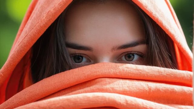 A close-up shot of a person with a towel covering their head, possibly after showering or swimming