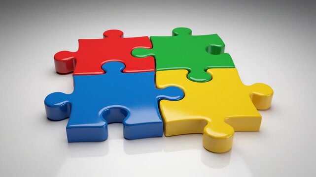 puzzle pieces concept, teamwork and connection, problem solving, cooperation