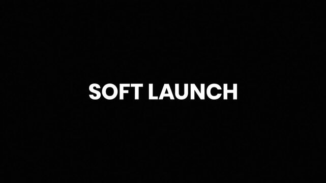 Soft Launch Liquid Glitch Text Animation 4K for Pre-Release Product Reveal and Startup Preview Campaigns