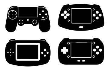 set of Portable Gaming Device Silhouette Vector Icon © creative