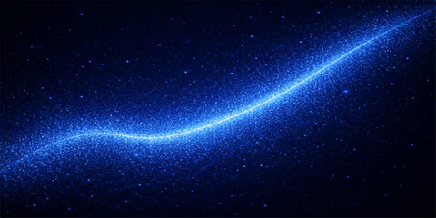 An abstract blue space background features a glowing nebula and bright starry galaxy across a dark celestial cosmos of deep blue outer universe light © Rupa