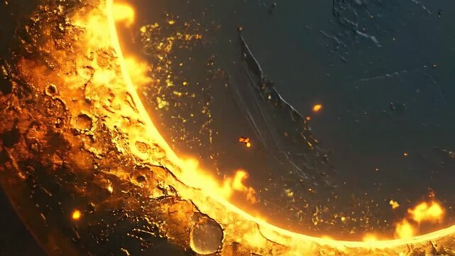 Golden crescent moon glows against a dark textured background, creating a celestial and mystical