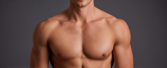 Fototapeta premium human torso radiating strength and warmth in soft neutral light