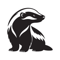 Fototapeta premium honey badger vector silhouette clip art logo design illustration. abstract honey badger icon collection 