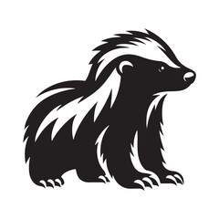 Fototapeta premium honey badger vector silhouette clip art logo design illustration. abstract honey badger icon collection 
