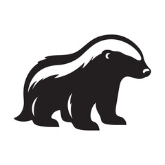 Obraz premium honey badger vector silhouette clip art logo design illustration. abstract honey badger icon collection 