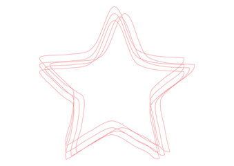 手書き風の星型フレーム・子供向けやお祝いに使えるピンクのラフなラインの星の枠