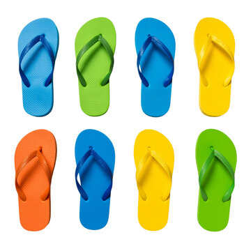 Sand&aacute;lias de borracha brasileira ver&atilde;o. PNG fundo transparente