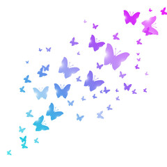 Fototapeta premium Colorful Flying Butterflies PNG Transparent Illustration