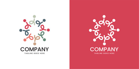 Modern Company Logo Design with Abstract Connected Network Symbol